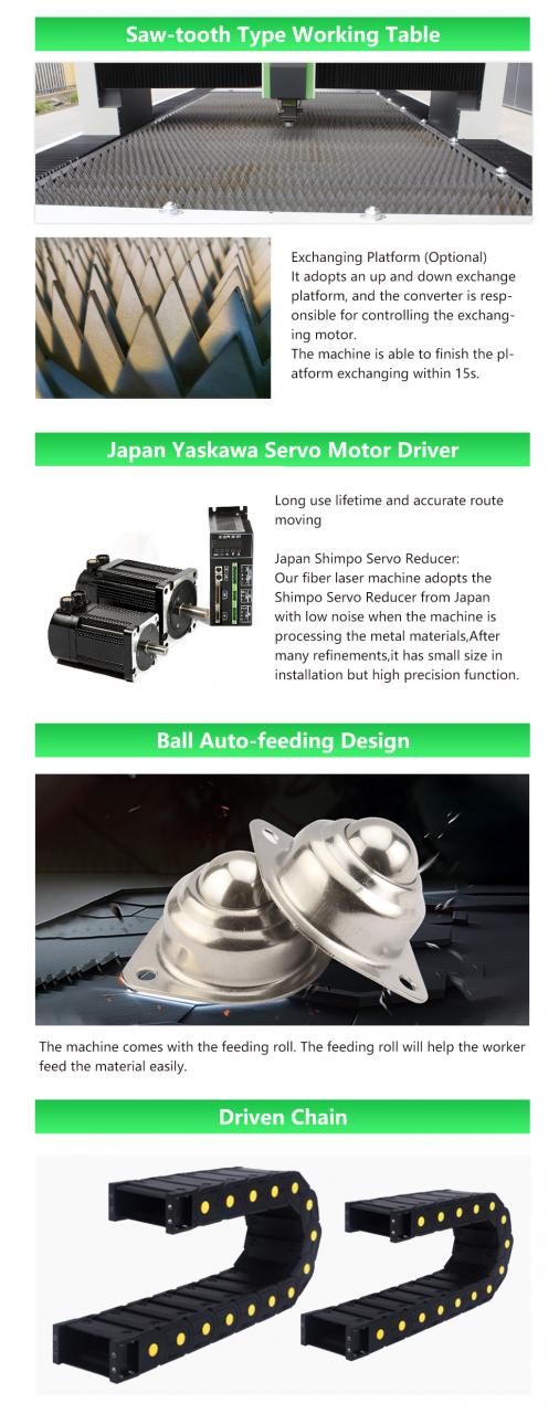 Carbon Iron Aluminum Metal Stainless Steel Cnc Fiber Laser Cutting Machine Karbonjern Aluminium Metall Rustfritt stål Cnc Fiber Laser Cutting Machine