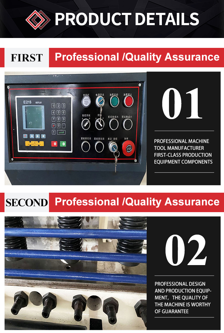 E21 8*2500 Hydraulisk Cnc-giljotinklippemaskin Stålplate-skjæring