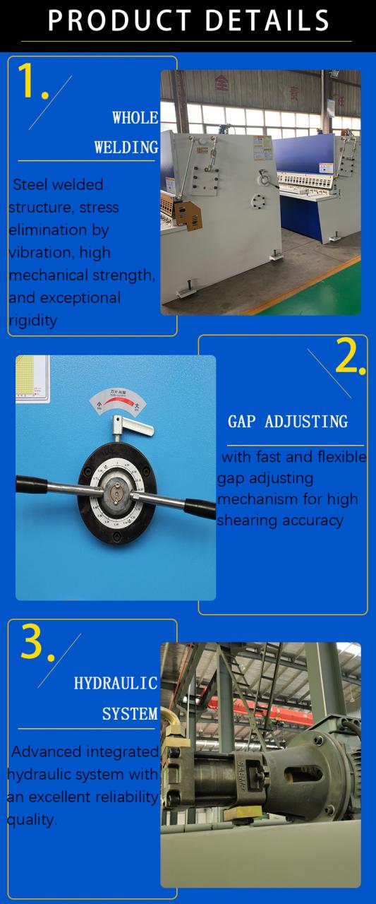 Hydraulisk skjæringsmaskin Qc12y 8*6000 mm skjæring Industriell metallplate aluminium rustfritt stål skjæring M
