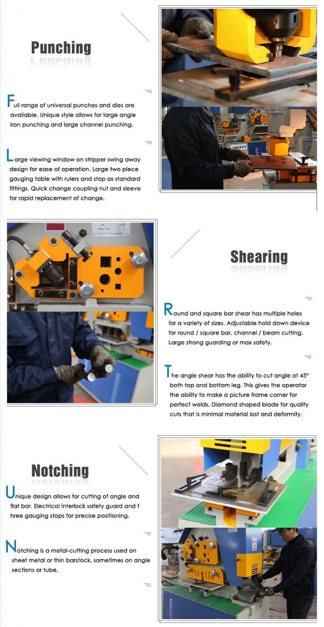 Hydraulisk Ironworker 25 Tons Håndverktøy Hydraulisk kombinert stanse- og skjæremaskin