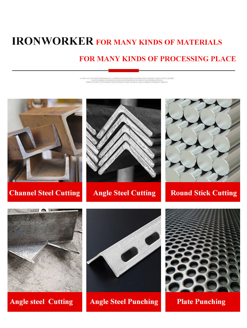 Hydraulic Ironworker 25 Ton Hand Tools Hydraulic Combined Punching And Cutting Machine Hydraulisk Ironworker 25 Tons Håndverktøy Hydraulisk kombinert stanse- og skjæremaskin