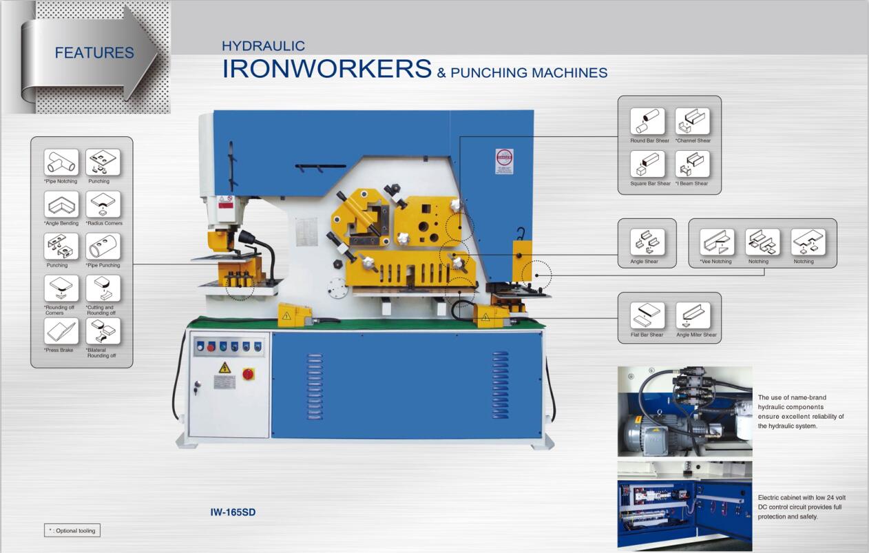 Metal Hydraulic IronWorker Machine Punching And Shearing Machine Metall Hydraulisk IronWorker Machine stanse- og klippemaskin