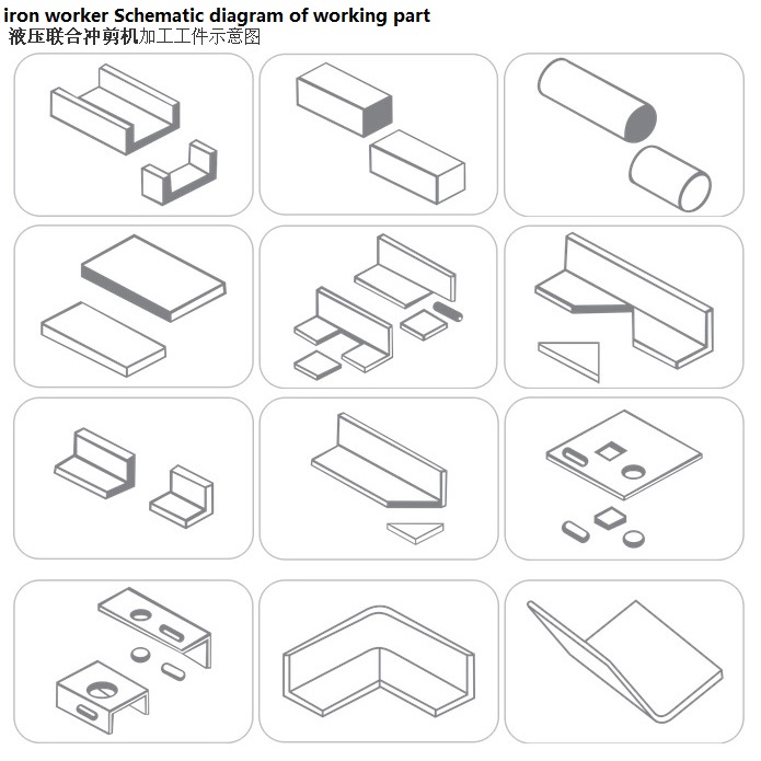 Q35y Series Hydraulisk Ironworker klippe- og stansemaskin