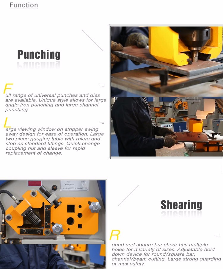 Q35y-serien multifunksjonell hydraulisk jernarbeider kombinert klippe- og stansemaskin
