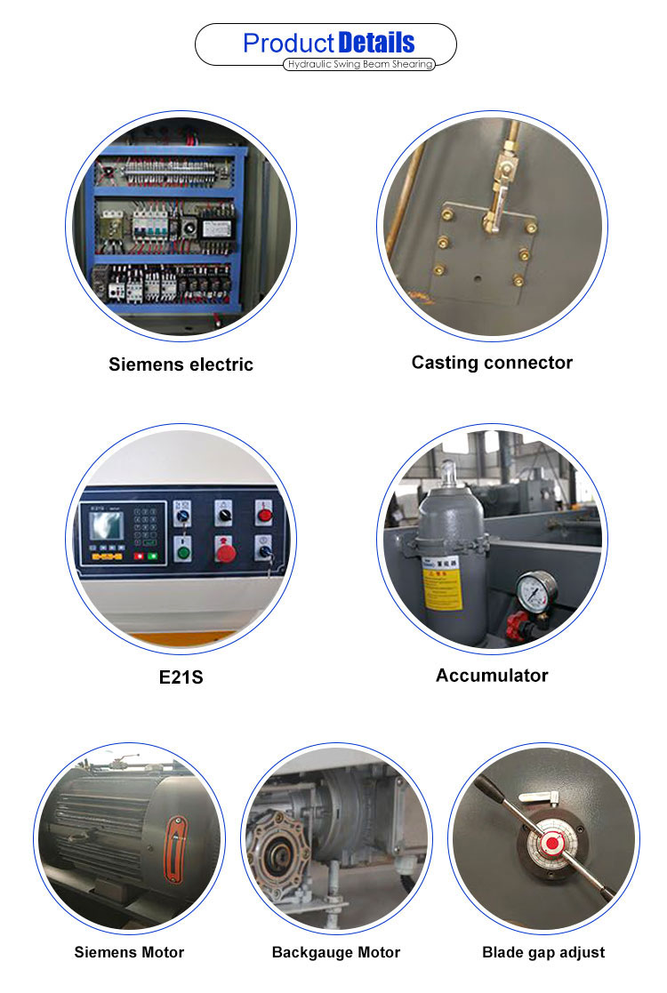 Qc12y-6x5000 Cnc Hydraulic Shearing Machine For Sheet Metal Cutting With Ce Qc12y-6x5000 Cnc hydraulisk skjæremaskin for metallskjæring med Ce